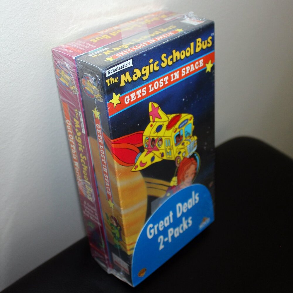 3/$77❤️rare The Magic School Bus 2-pack VHS Gets Lost in Space Out Of This World